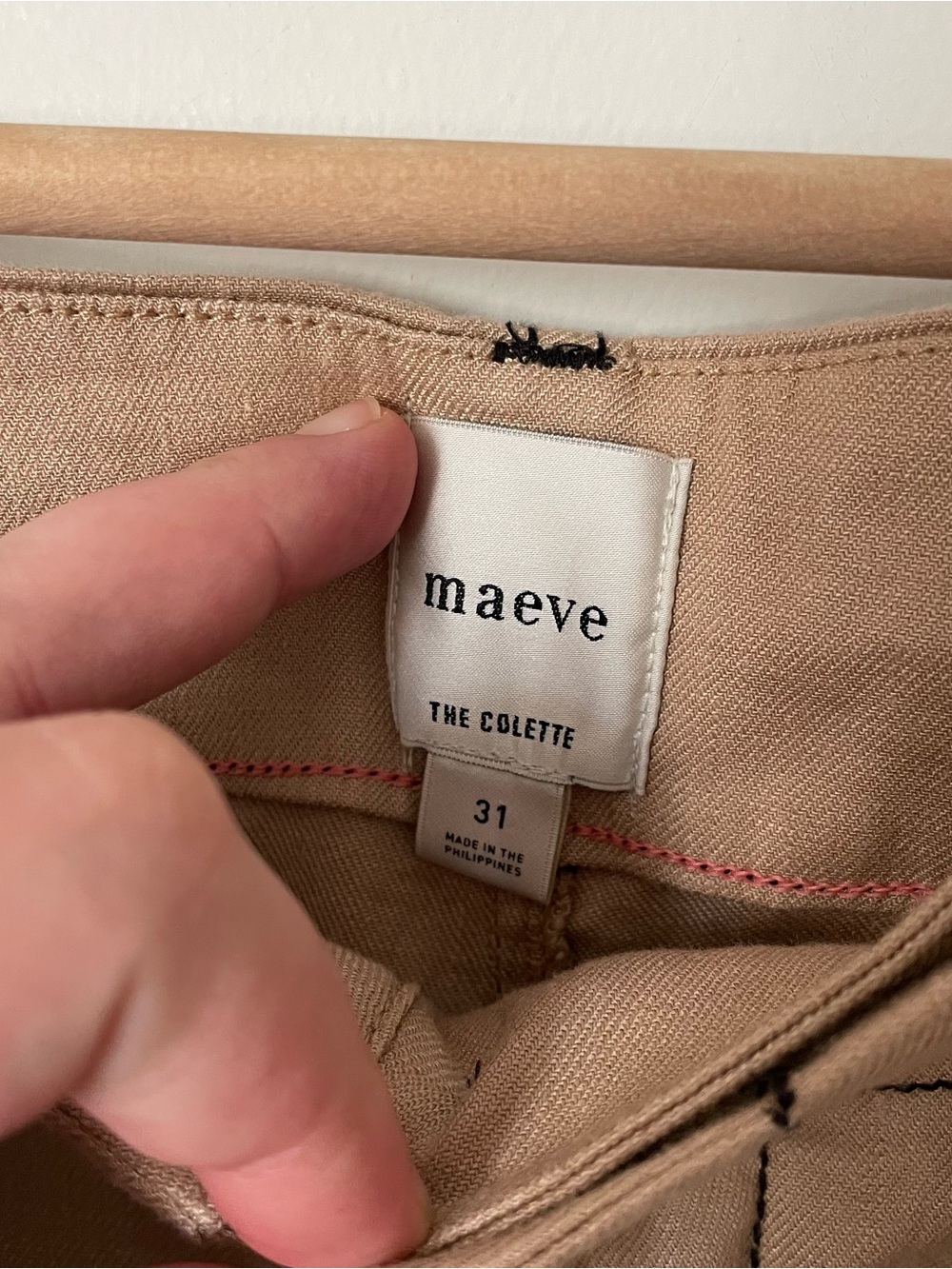 Anthropologie Maeve The Colette Cropped Wide-Leg Pants Contrast-Stitch Linen 31 - Picture 9 of 11